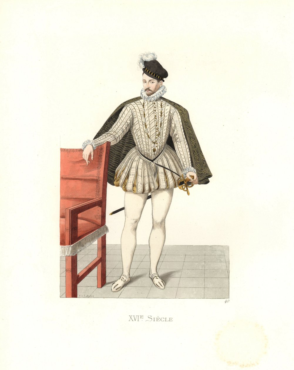 Rei Carlos IX da França (1550-1574) (gravura) de Edmond Lechevallier Chevignard