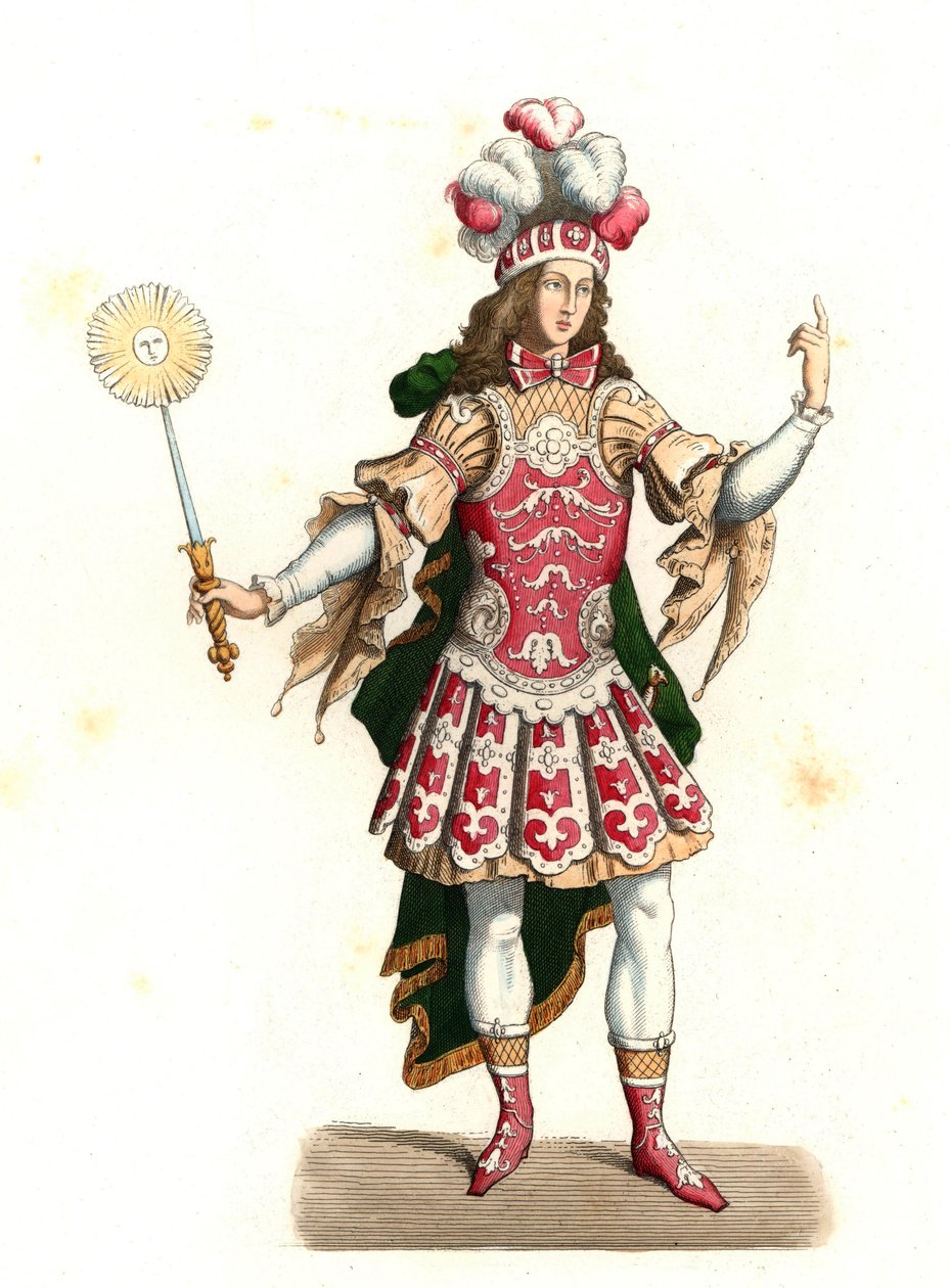 Luís XIV da França, o rei do sol (1638-1715), em traje de dança de Edmond Lechevallier Chevignard