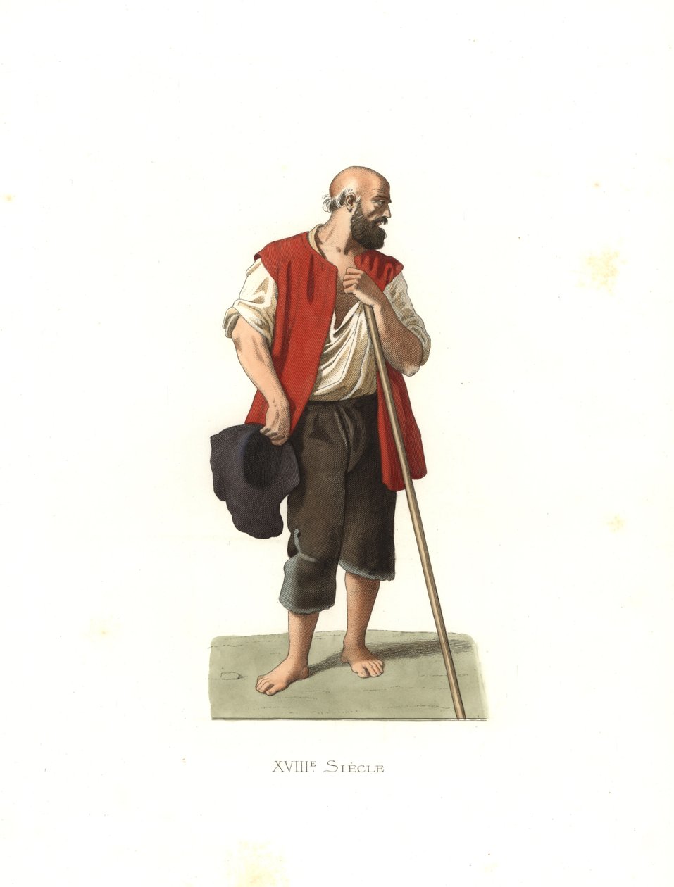 Camponês de Lombardi, Itália de Edmond Lechevallier Chevignard