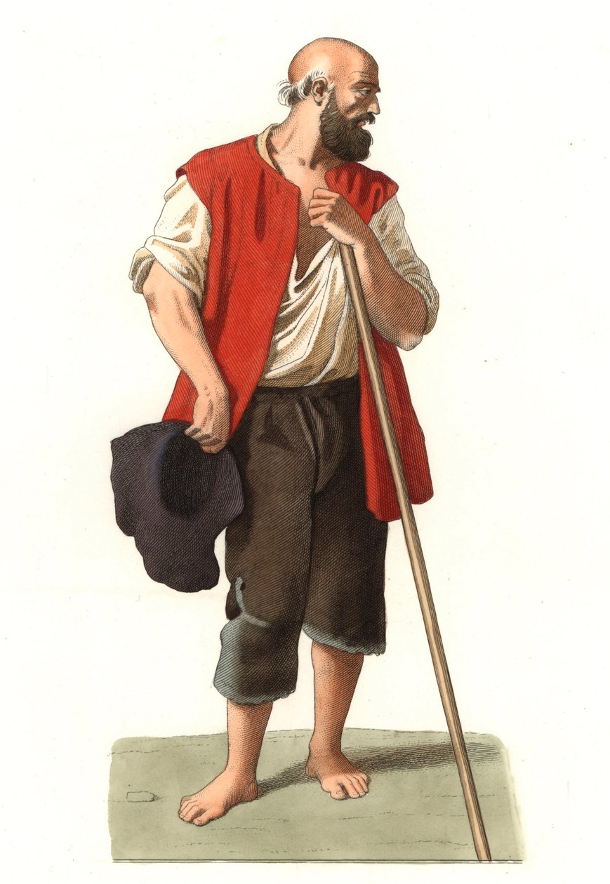 Camponês da Lombardia (Itália) de Edmond Lechevallier Chevignard