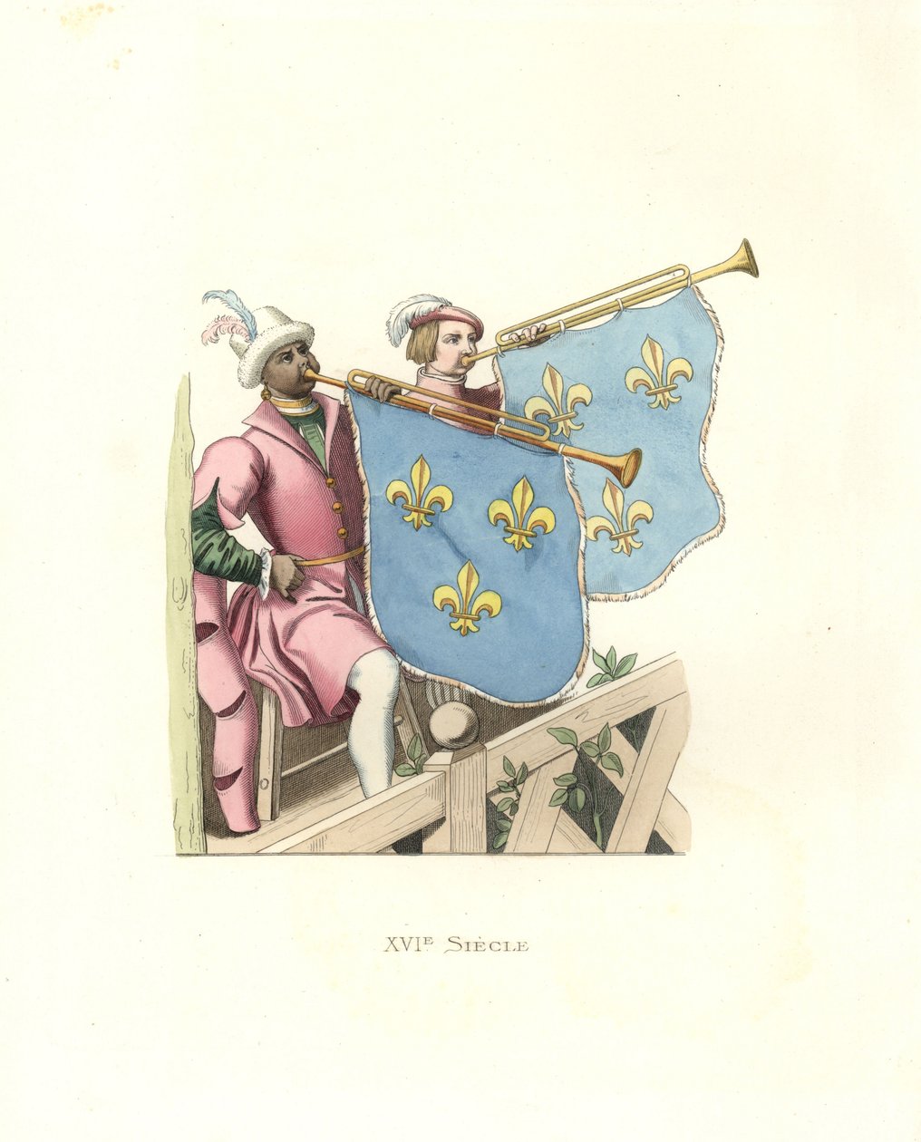 Trombeteiros num torneio, reinado de Francisco I de França. de Edmond Lechevallier Chevignard