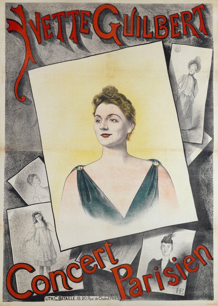 Concerto parisiense de Yvette Guilbert, 1890. de Edmond Marie Höner