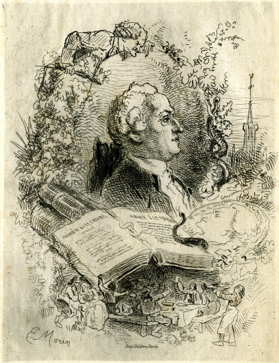 Retrato de Elie Catherine Freron (1718 -1776) de Edmond Morin