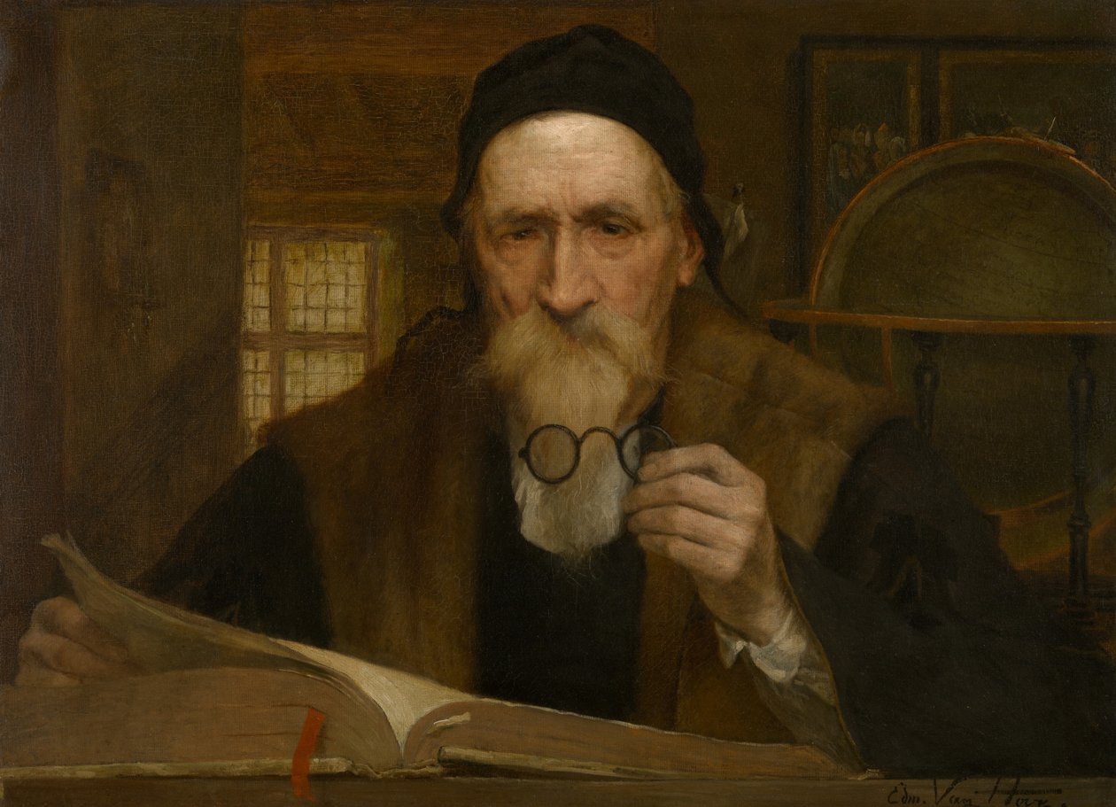 Filósofo (óleo sobre painel) de Edmond Theodor van Hove