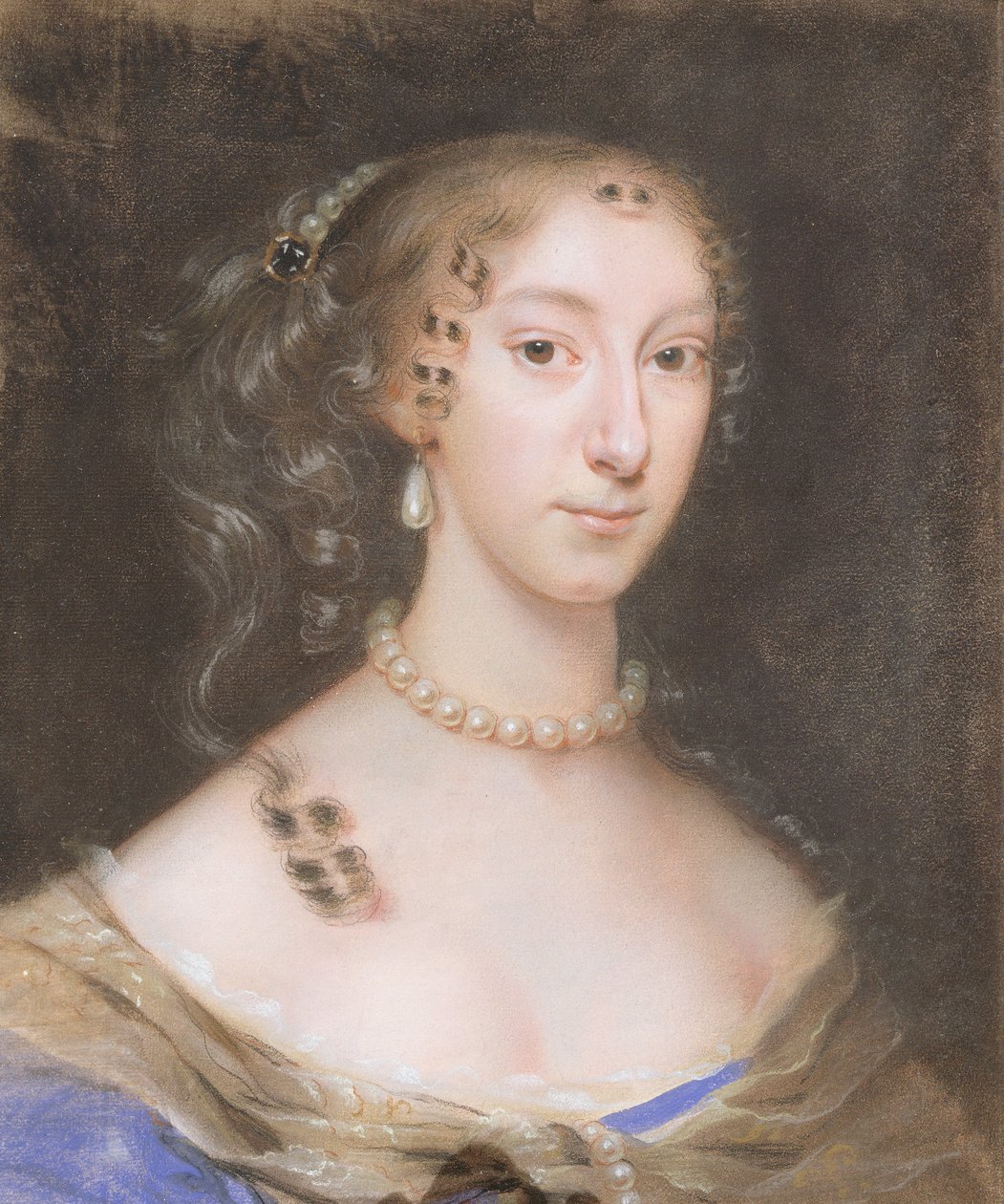 Retrato da esposa de um nobre (pastel e lápis sobre papel) (ver 146370 para par) de Edmund Ashfield