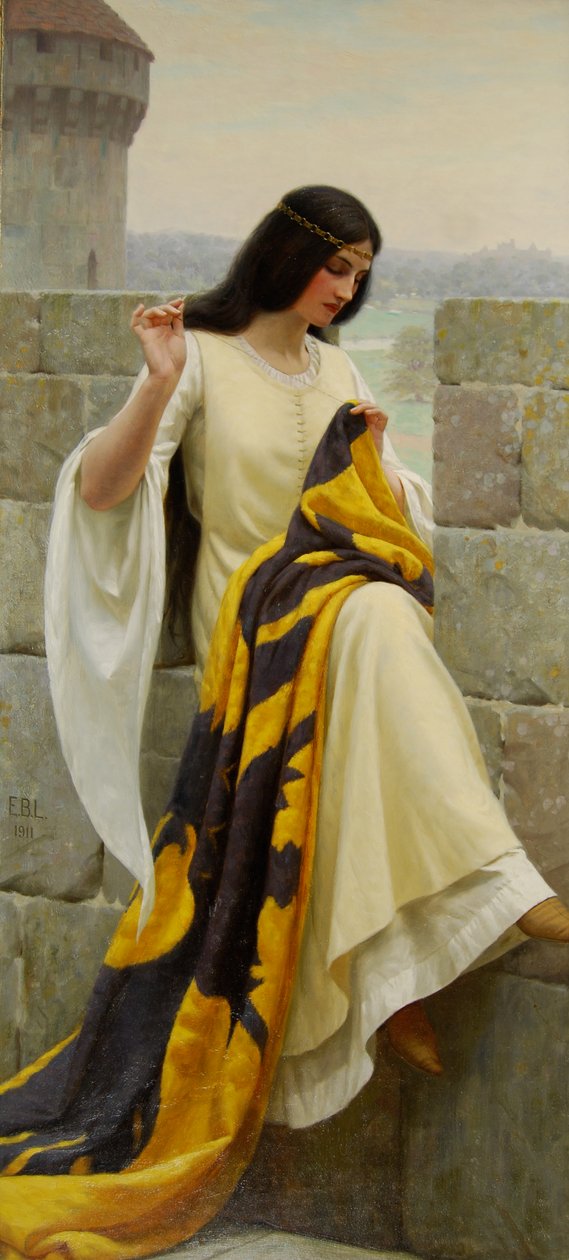 Costurando o padrão, 1911 de Edmund Blair Leighton