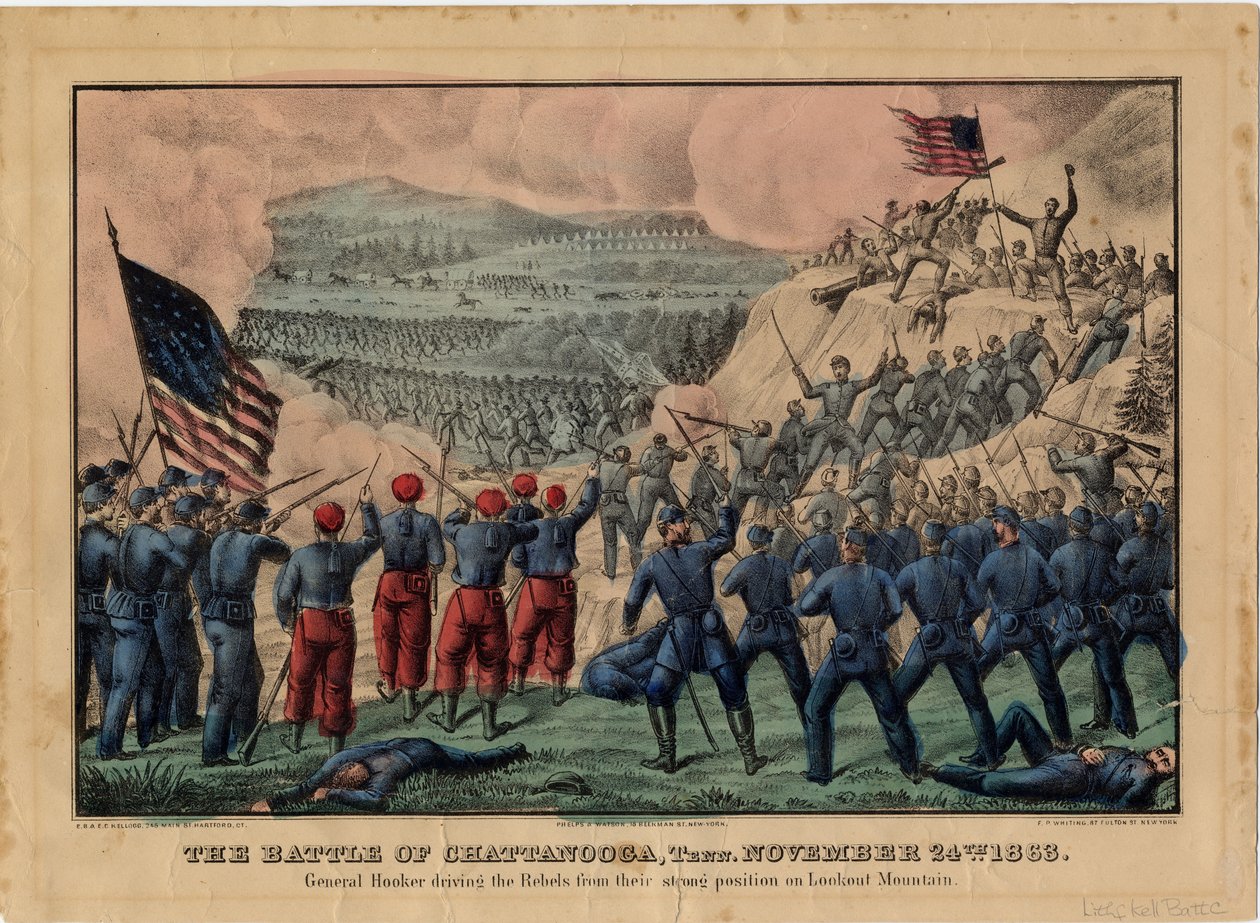 Batalha de Chattanooga, Tennessee, 24 de novembro de 1863 de Edmund Burke Kellogg