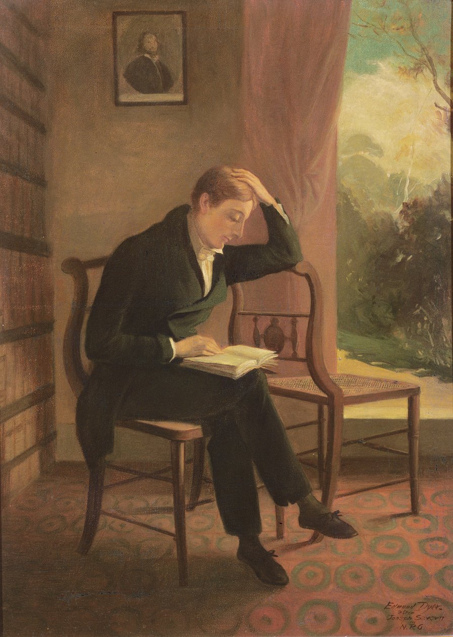 Keats em Wentworth Place, depois de uma pintura de Joseph Severn (1793-1879), 1933 de Edmund Dyer