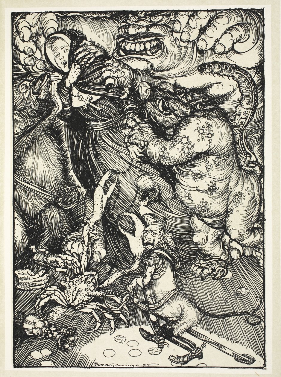 Uma noiva de Christ (violação de Bélgica), ilustração da festão do Kaiser por Edmund J. Sullivan, bar. 1916 de Edmund Joseph Sullivan