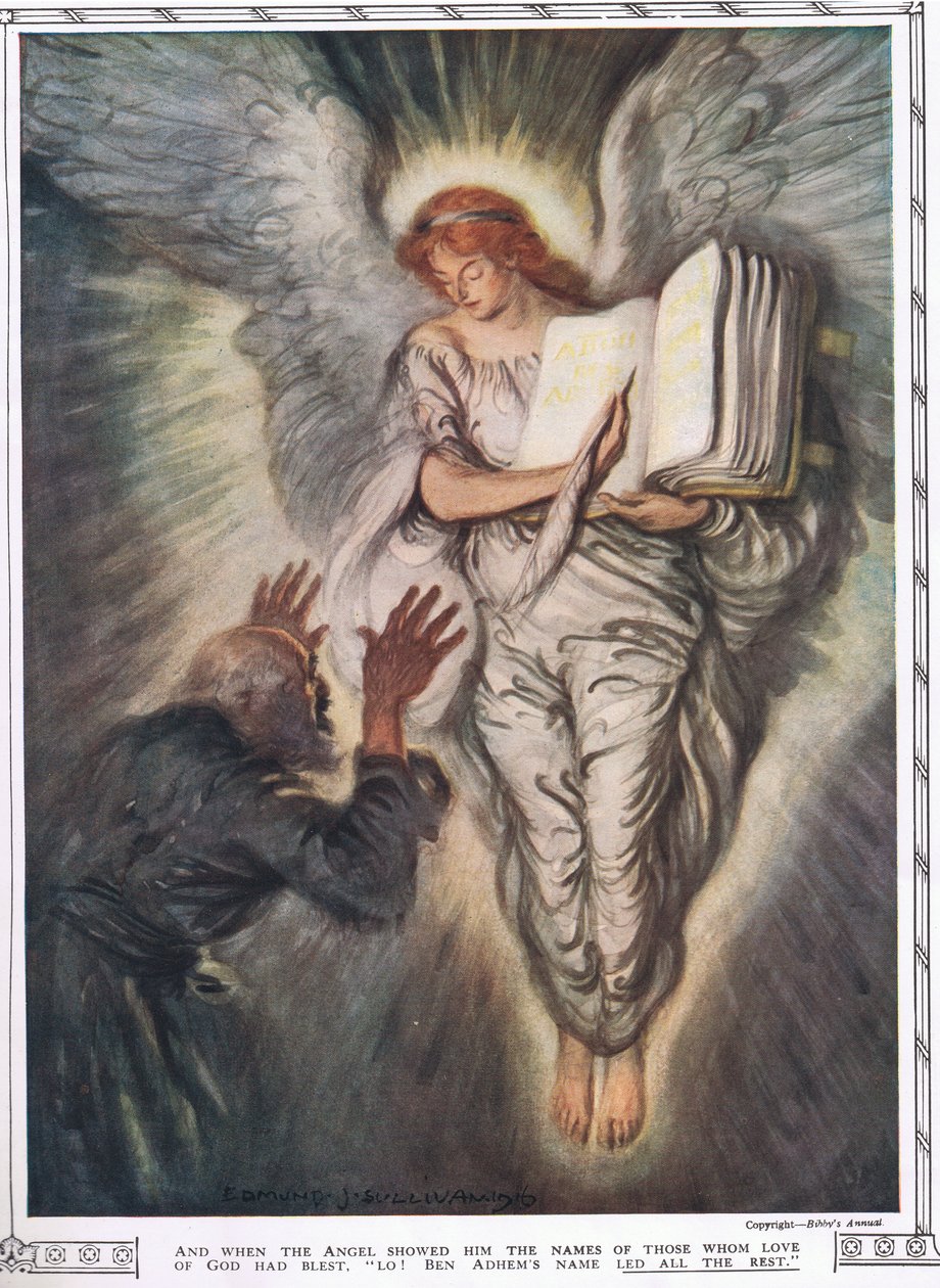 Abou Ben Adhem e o anjo, do &39;Bibby Annual&39; publicado em 1917 de Edmund Joseph Sullivan