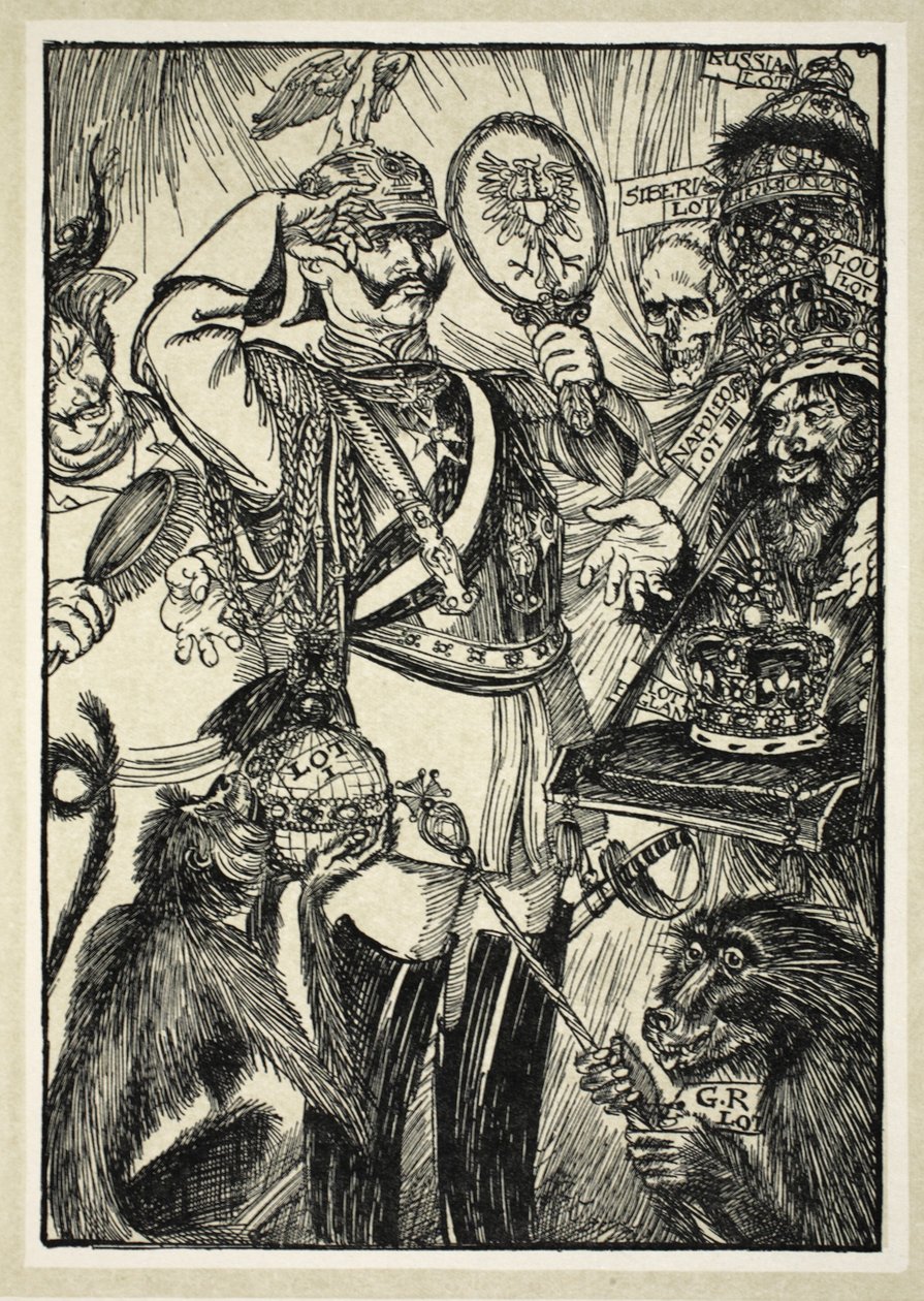 Para os olhos bonitos do Kaiser, ilustração da festão do Kaiser por Edmund J. Sullivan, bar. 1916 de Edmund Joseph Sullivan