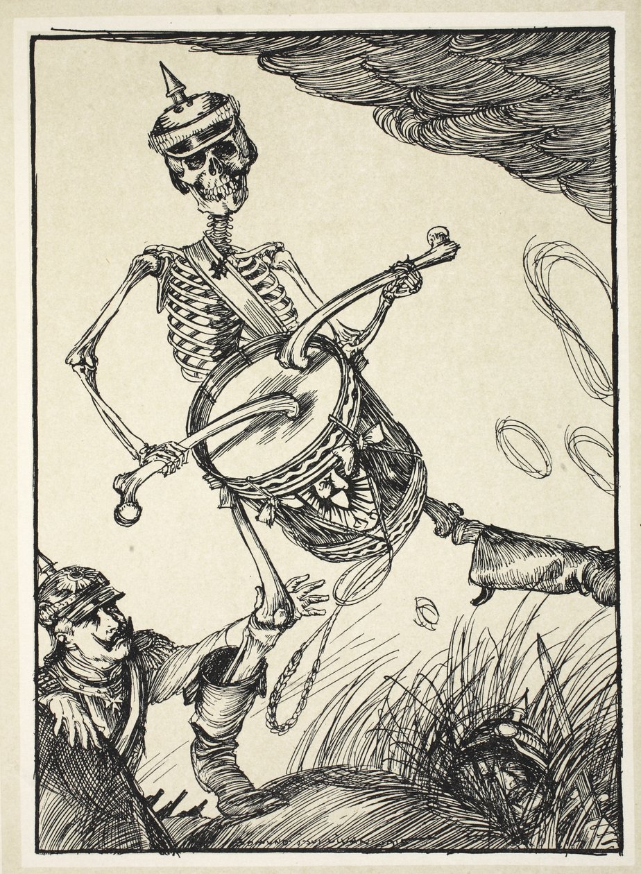 O trajeto da glória, ilustração da festão do Kaiser por Edmund J. Sullivan, bar. 1916 de Edmund Joseph Sullivan