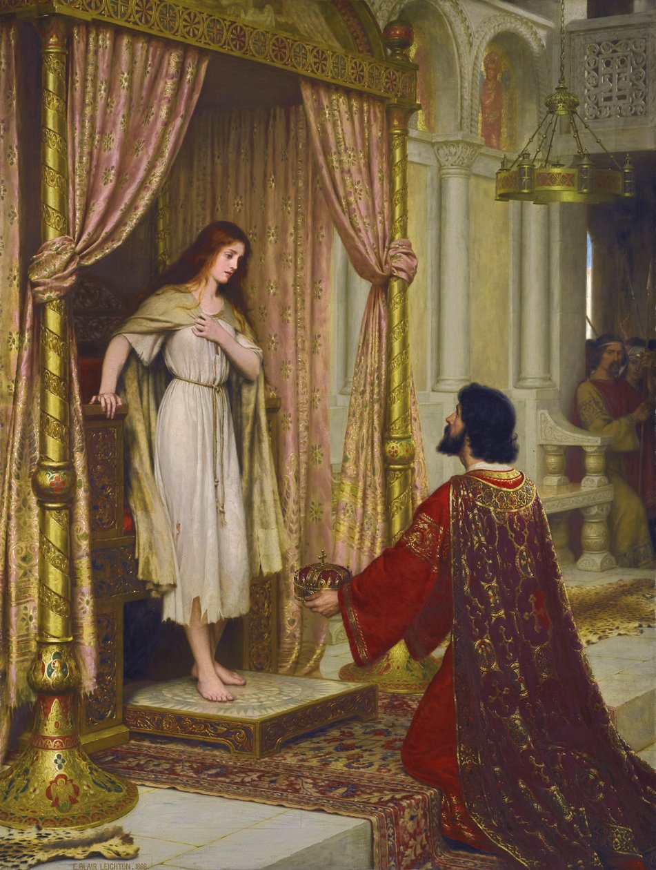 O rei e o mendigo-maidn de Edmund Leighton