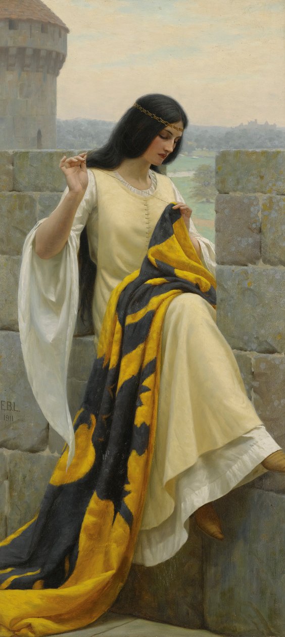 Costurando o padrão de Edmund Leighton