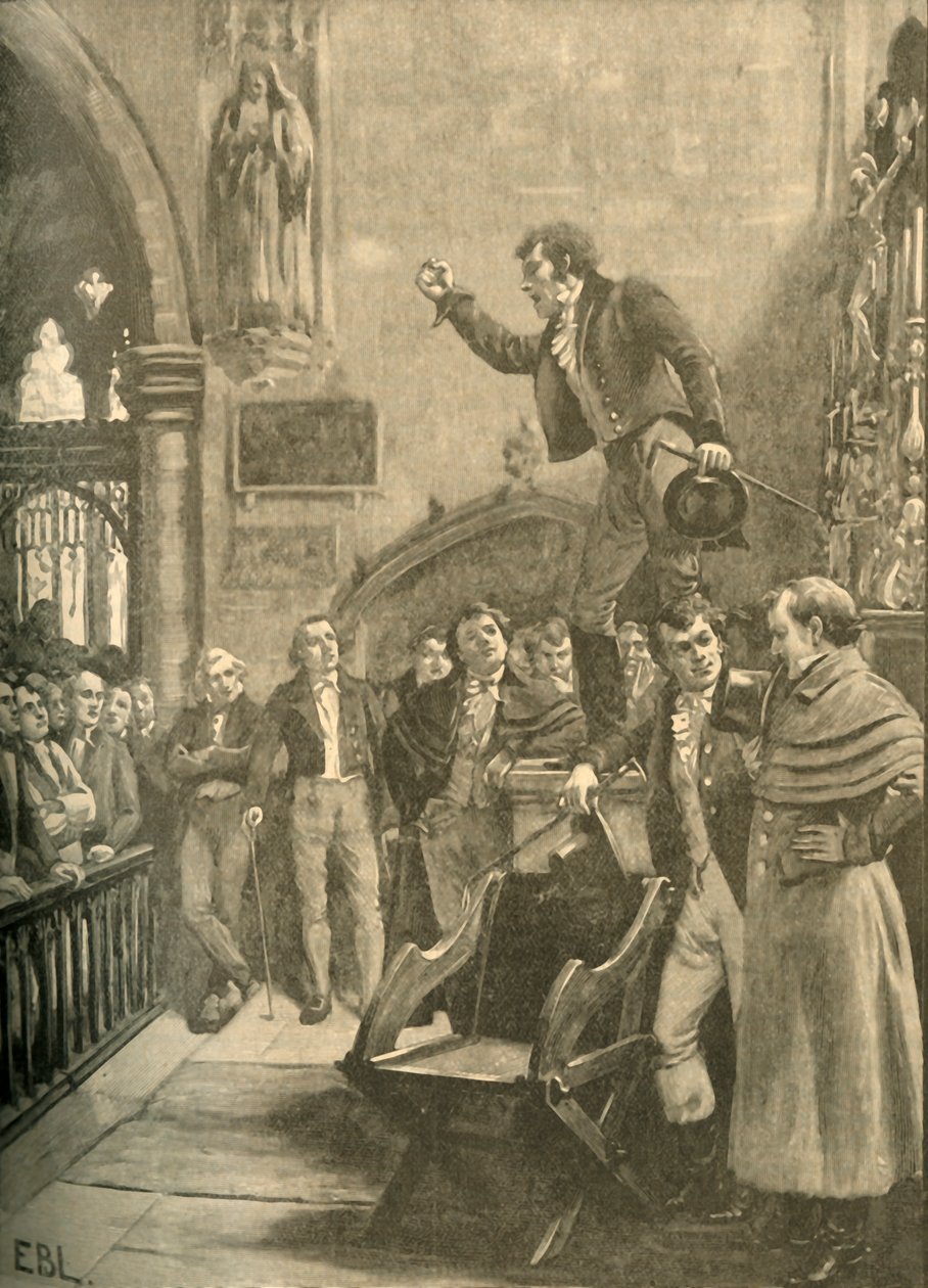 Reunião eleitoral na Irlanda, 1826 c1890. de Edmund Blair Leighton