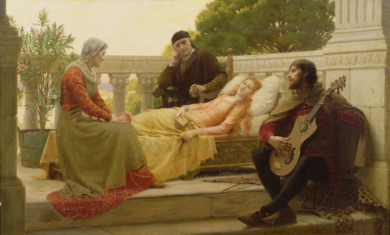 Como Liza amou o rei, 1890 de Edmund Blair Leighton