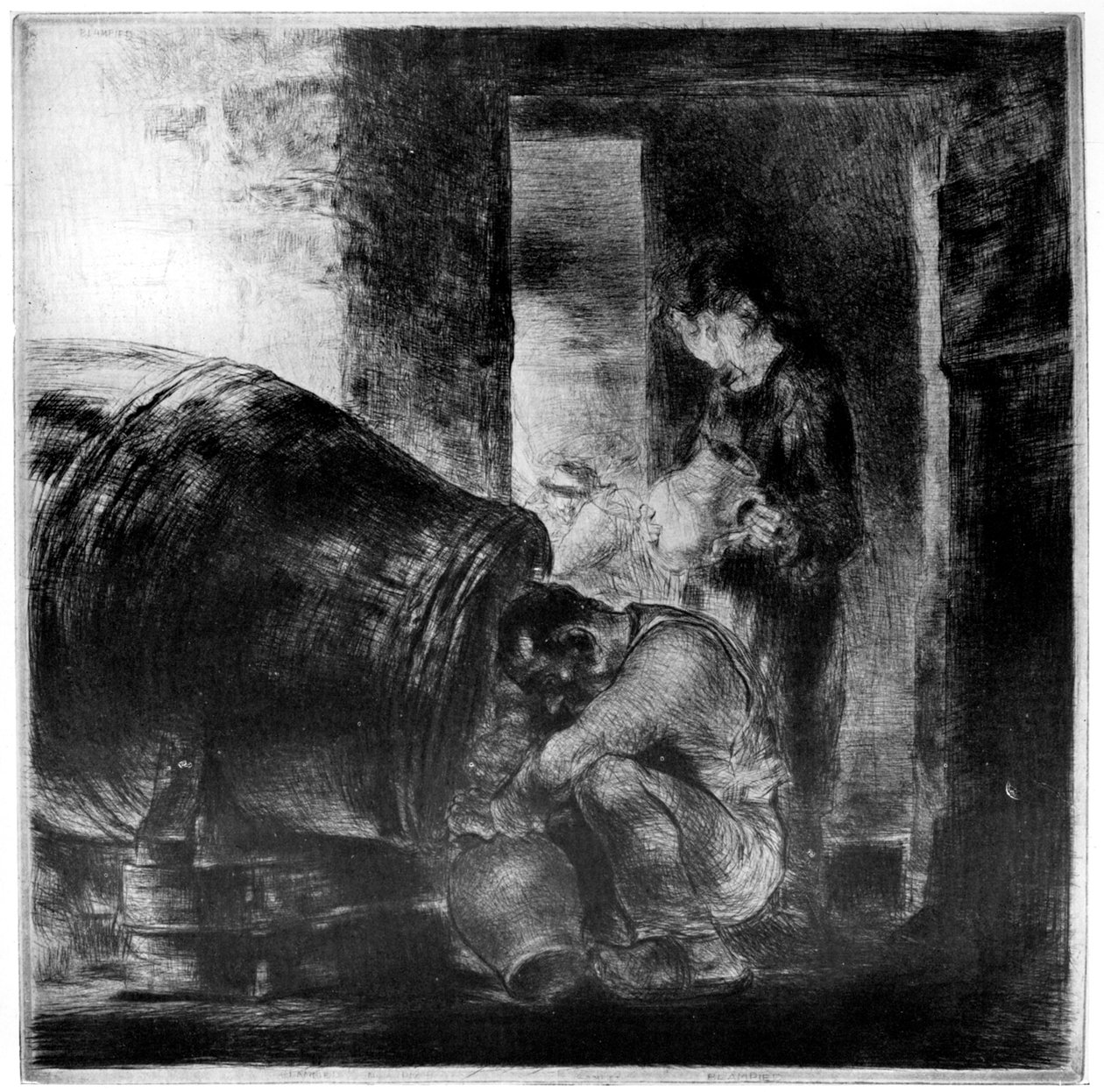 O barril de sidra, 1929 de Edmund Blampied
