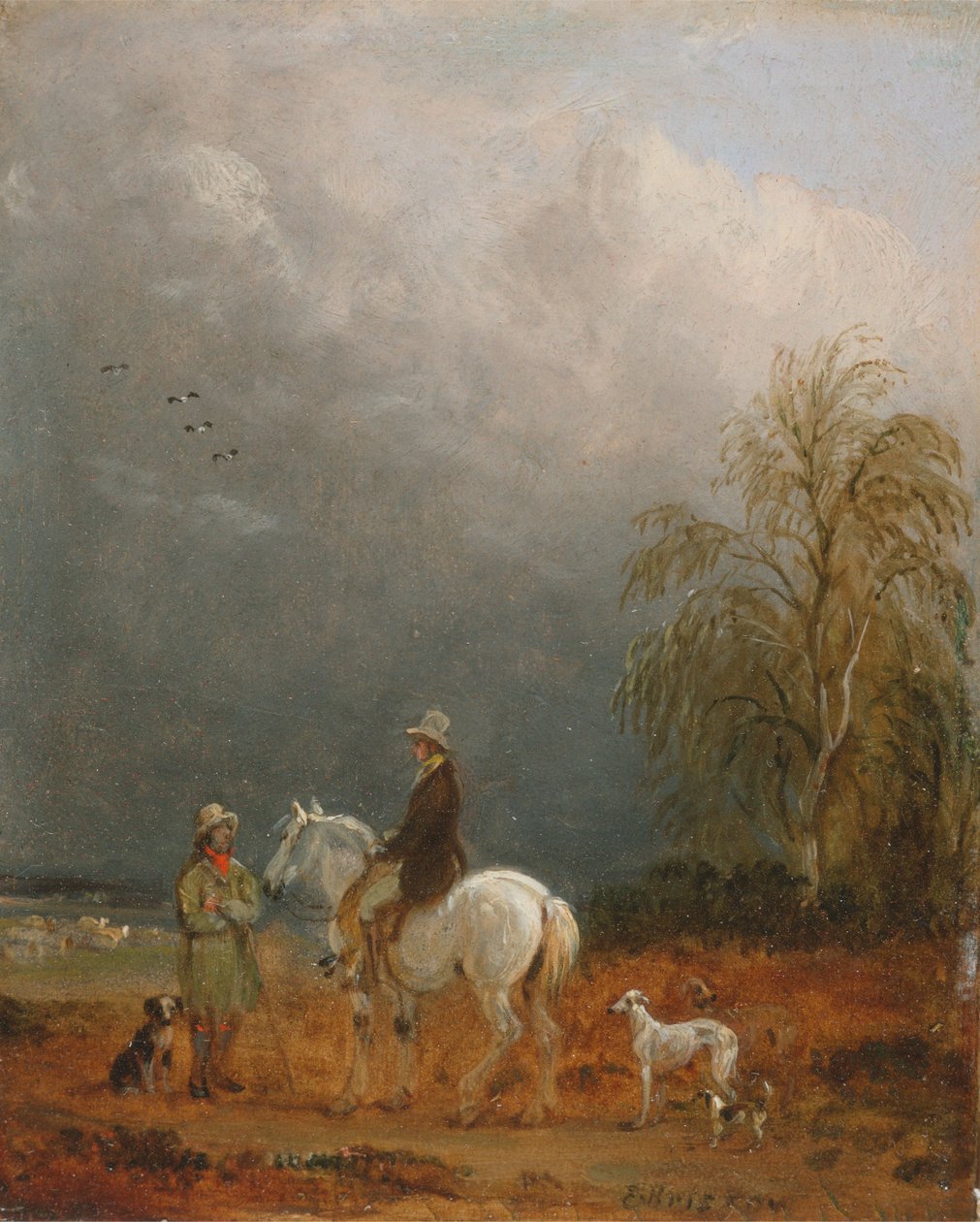 Um Viajante e um Pastor numa Paisagem de Edmund Bristow