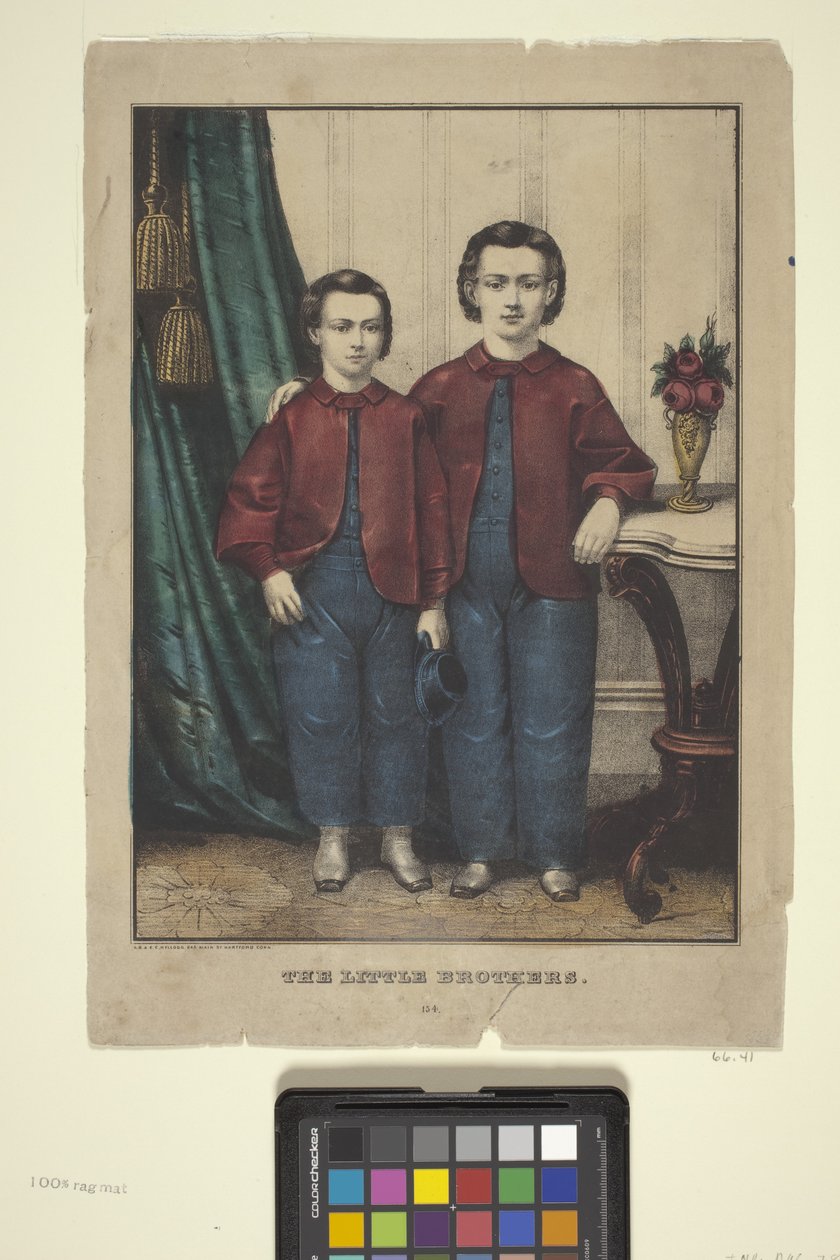 Os Irmãozinhos (litografia colorida à mão) de Edmund Burke Kellogg