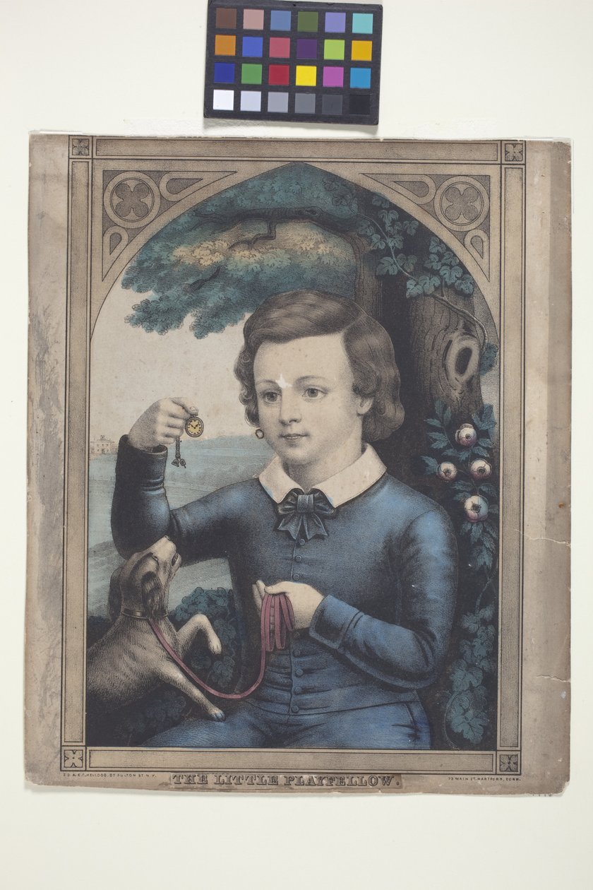 The Little Playfellow (litografia colorida à mão) de Edmund Burke Kellogg