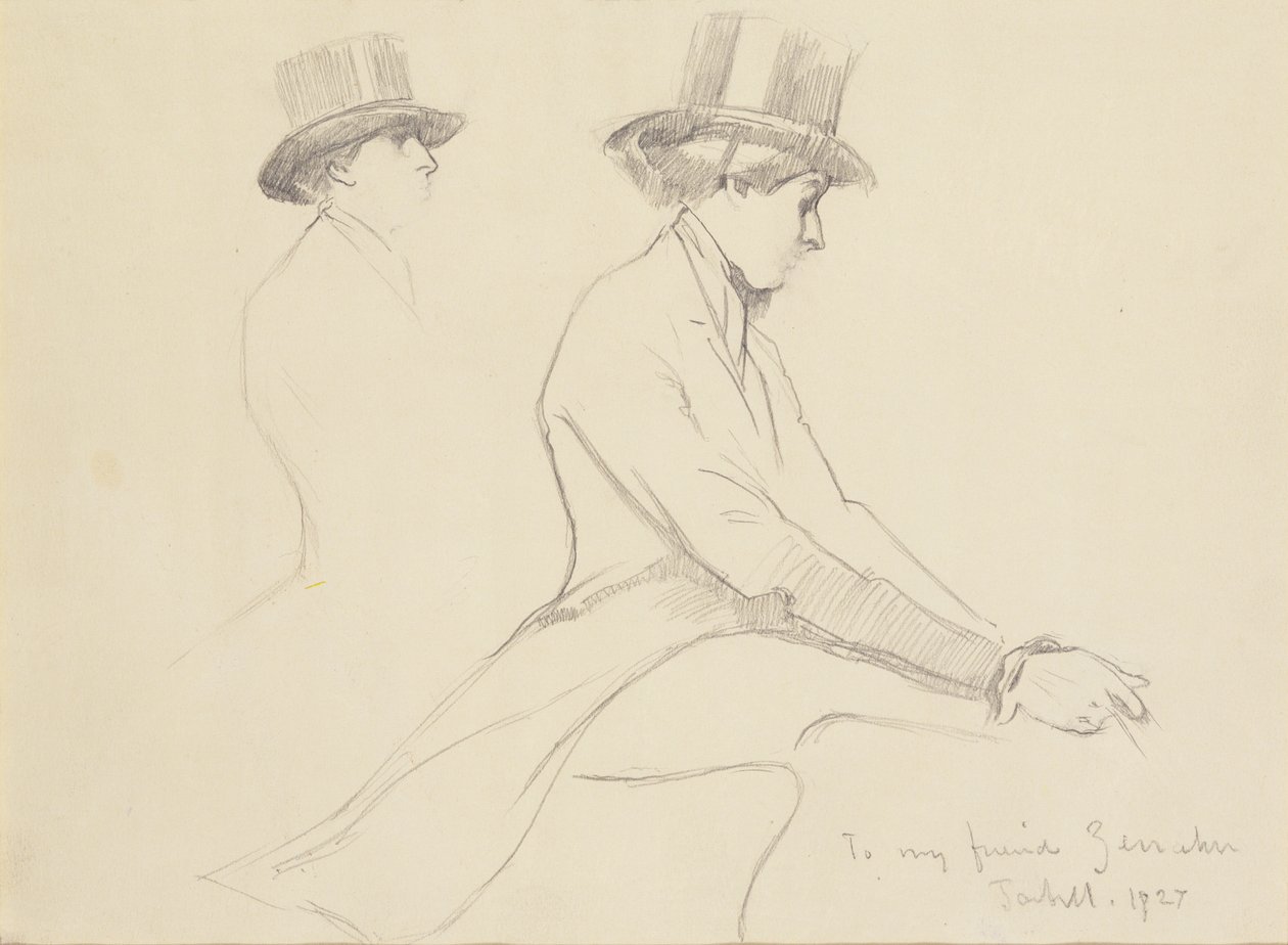 Figuras equestres (lápis sobre papel) de Edmund Charles Tarbell