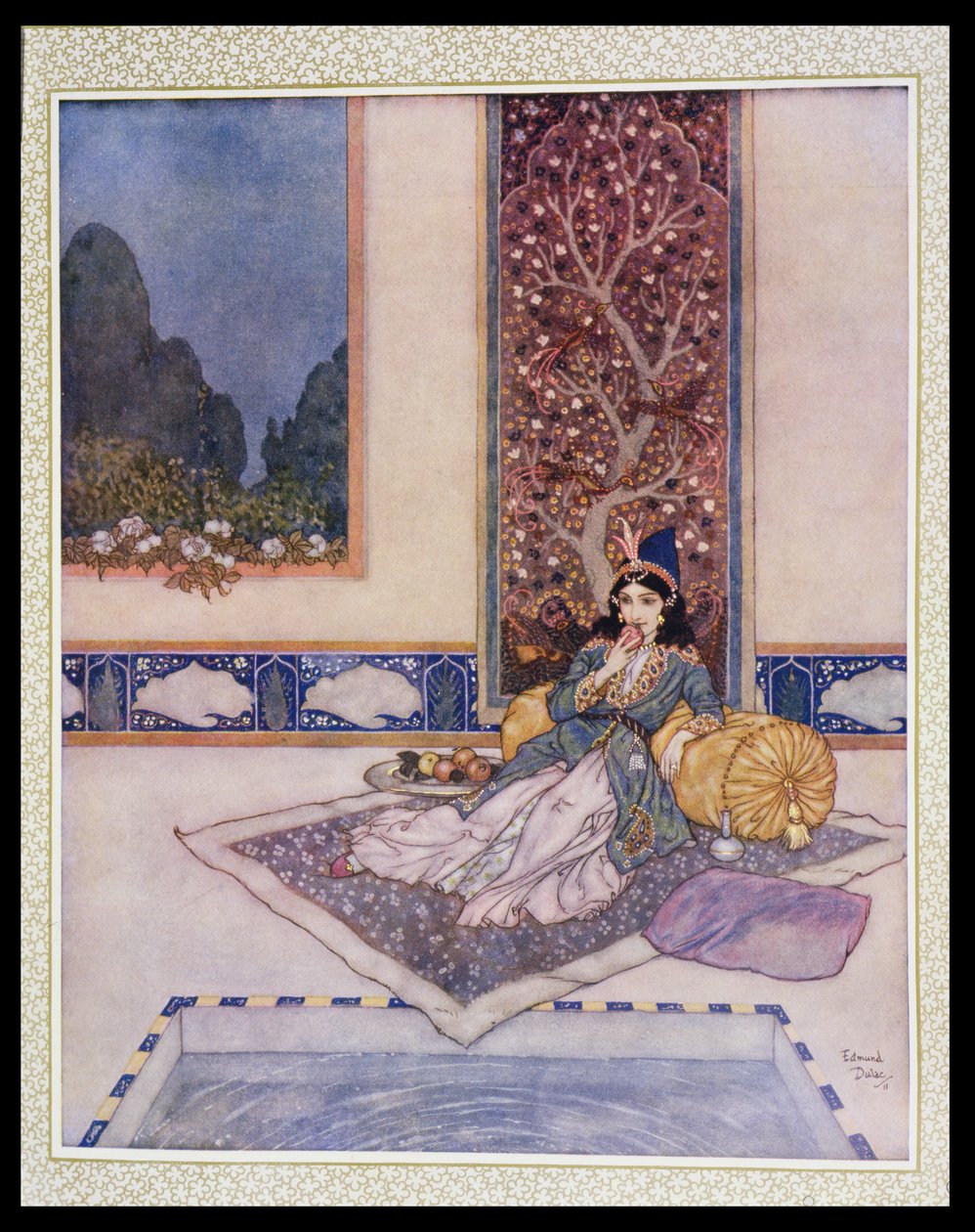 Uma princesa a comer fruta de Edmund Dulac