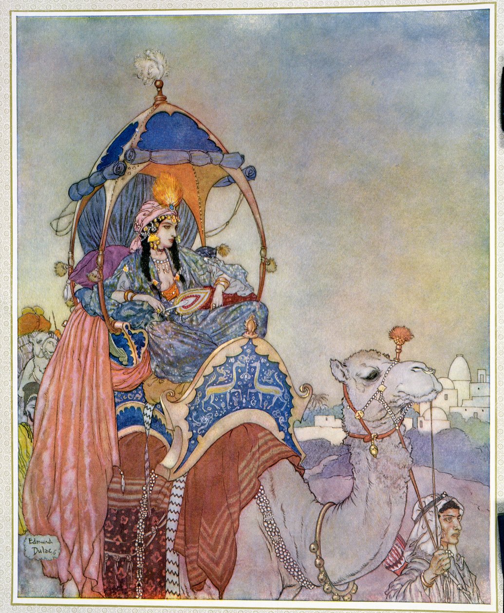Uma princesa montada num camelo de Edmund Dulac