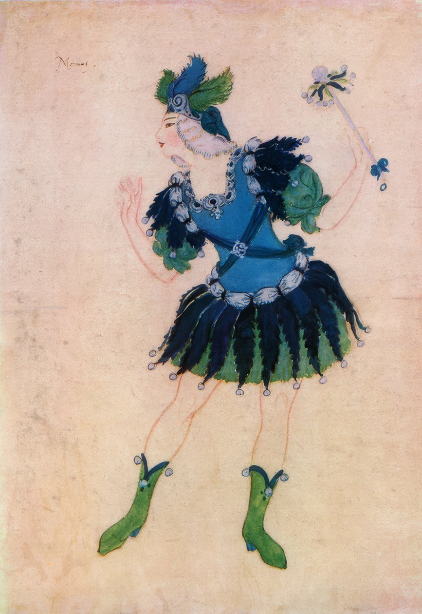 Desenho para o traje de Momus na ópera Phebus e Pan de Edmund Dulac