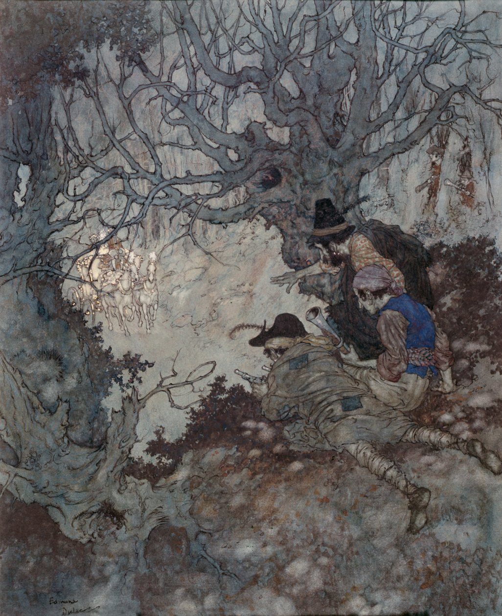 É ouro, é ouro!", ilustração para "A Rainha da Neve", de Hans Christian Andersen de Edmund Dulac