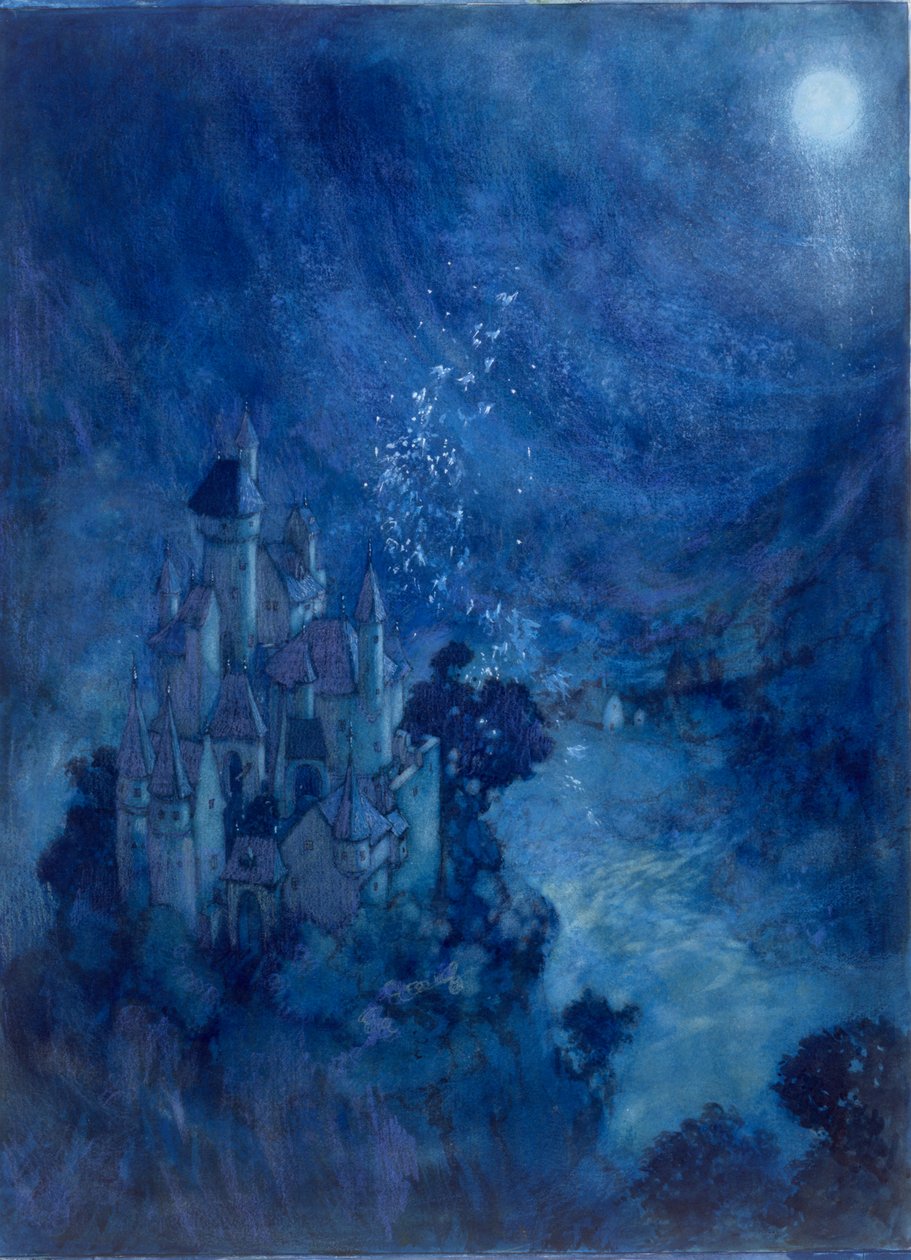Pináculos noturnos (aguarela sobre papel) de Edmund Dulac