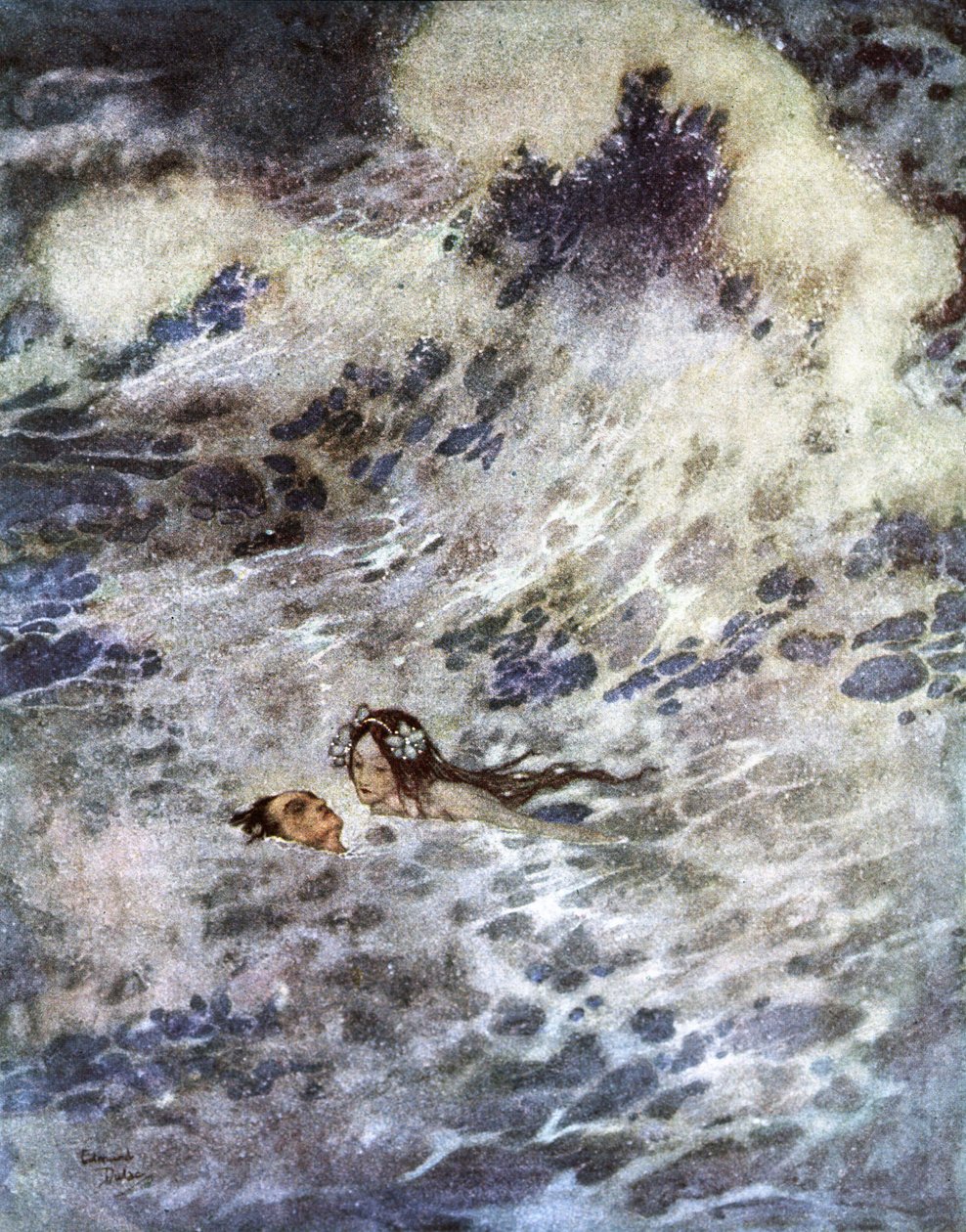 A Pequena Sereia (litografia) de Edmund Dulac