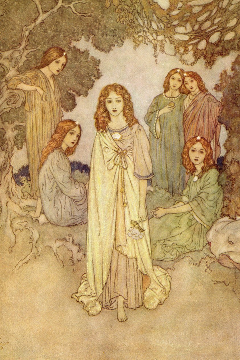 As Ninfas, do "Jardim do Paraíso de Edmund Dulac
