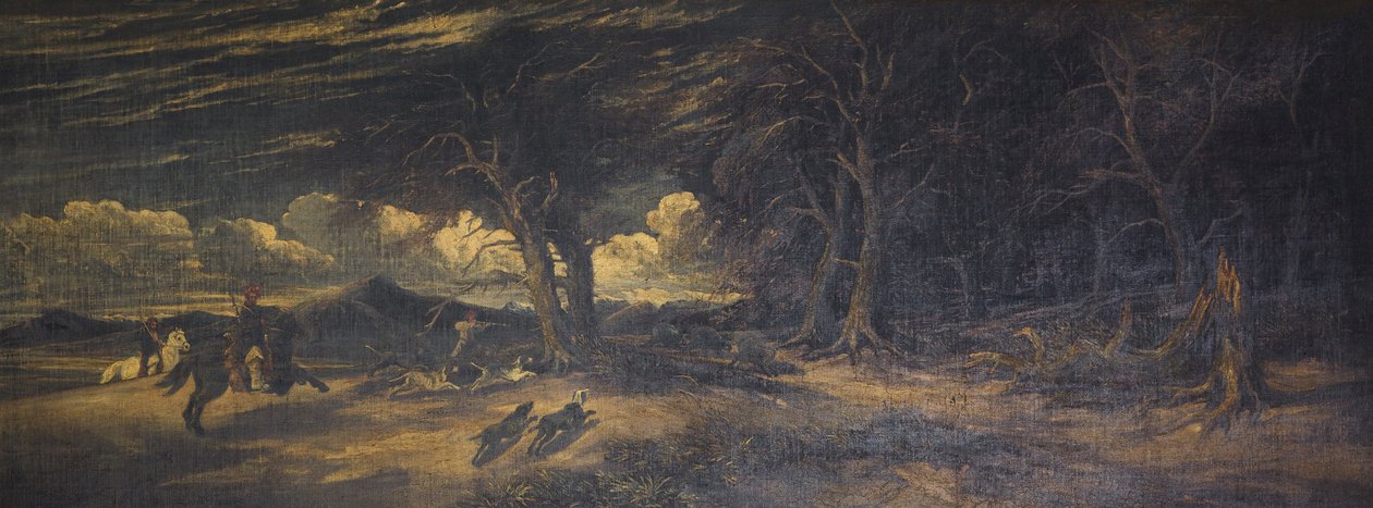 Caça ao javali em Xanthus na Lycia, c.1845 (óleo sobre tela) de Edmund G. Muller