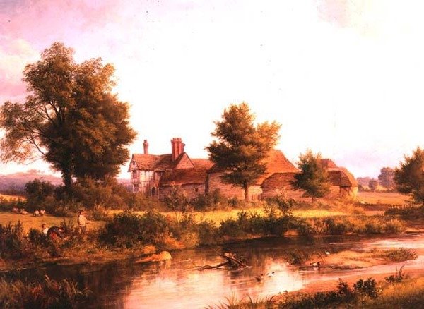 Vista da Unstead House, perto de Bramley de Edmund Gill