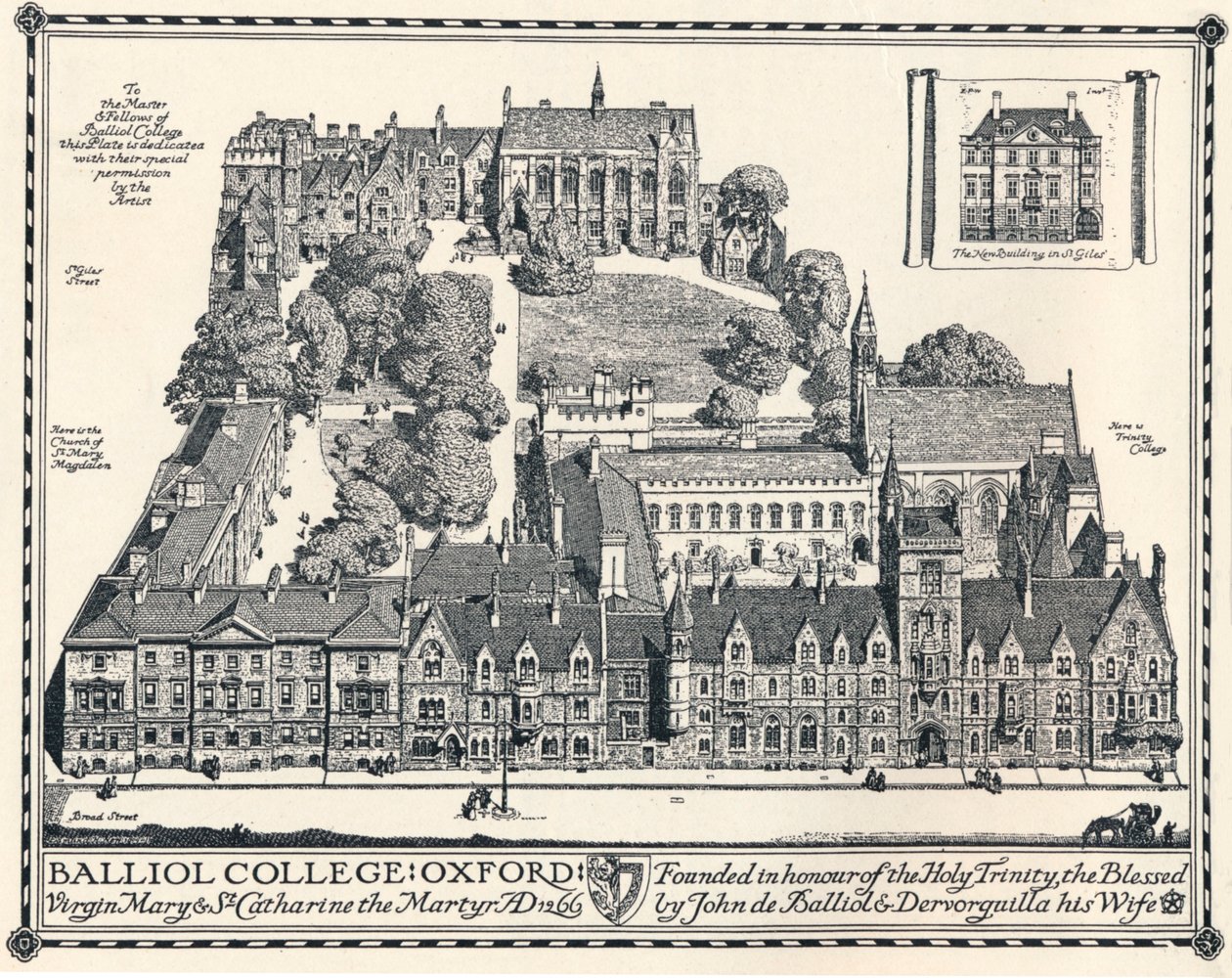 Balliol College, Oxford, 1905 de Edmund Hort New