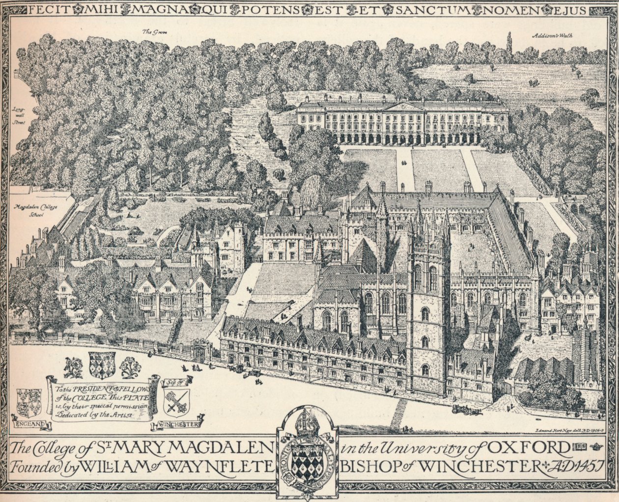 Faculdade Magdalen, Oxford, 1905 de Edmund Hort New