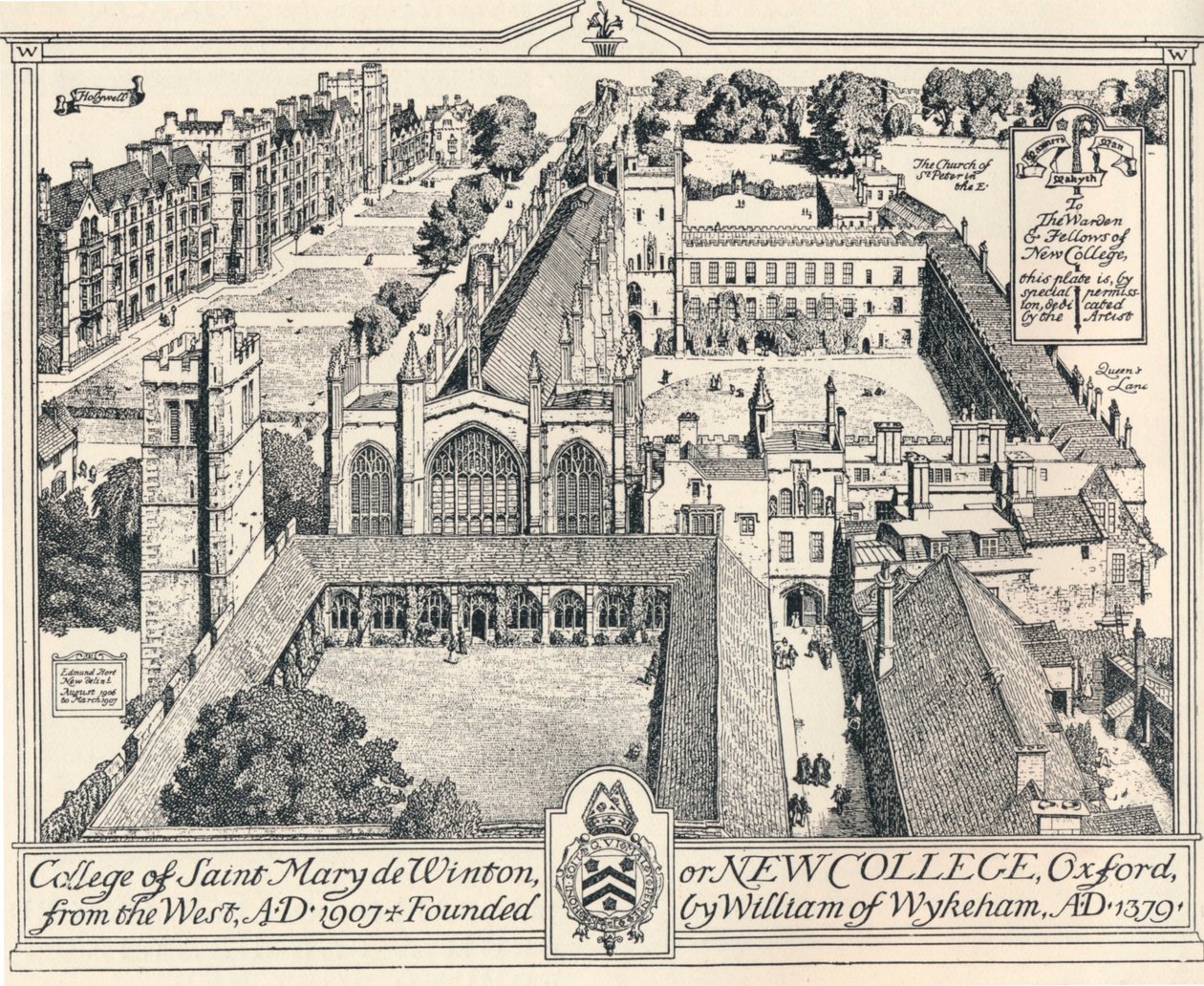 New College, Oxford, c1905 de Edmund Hort New