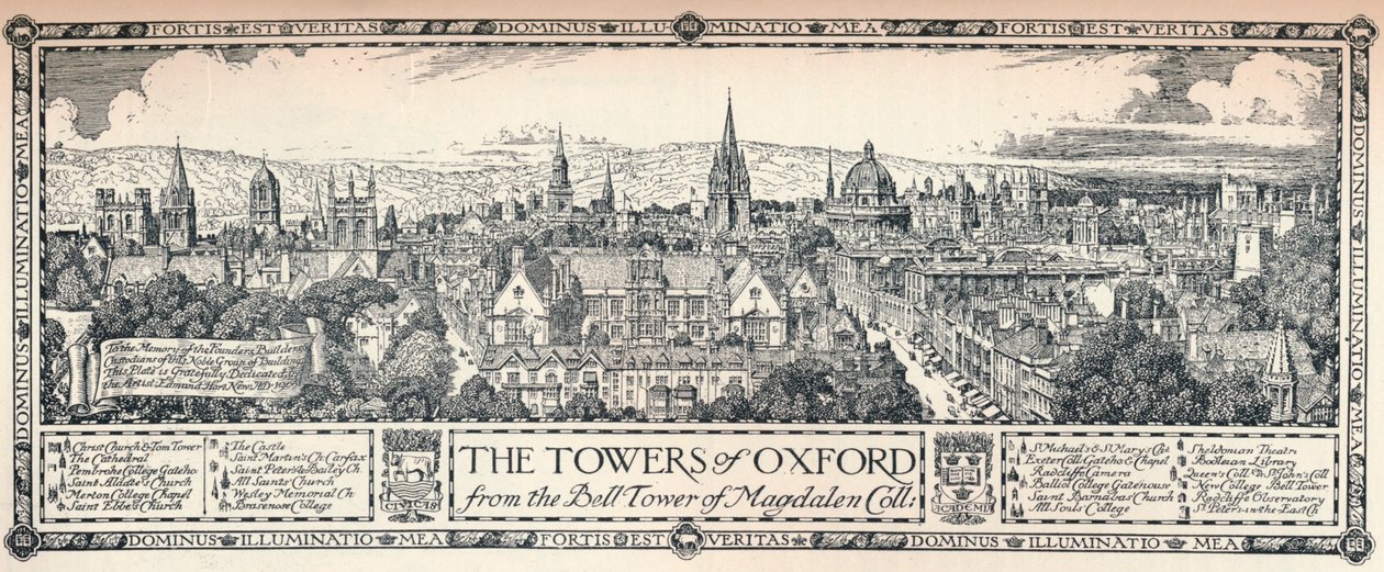 As torres de Oxford, 1905 de Edmund Hort New