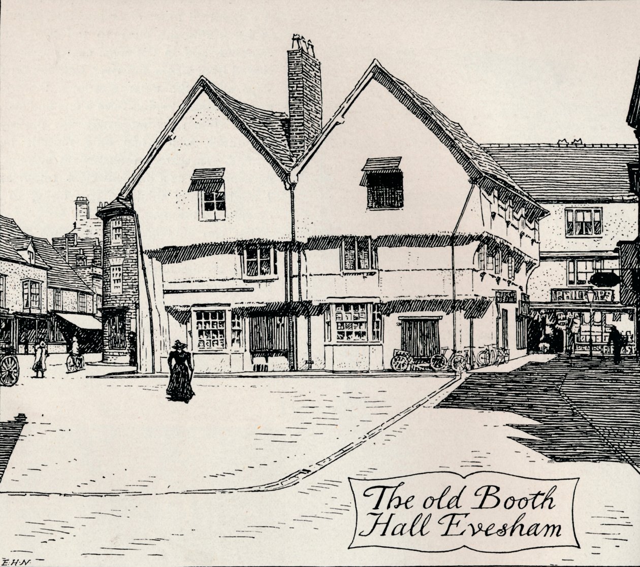 O antigo Booth Hall, Evesham, século XIX de Edmund Hort New