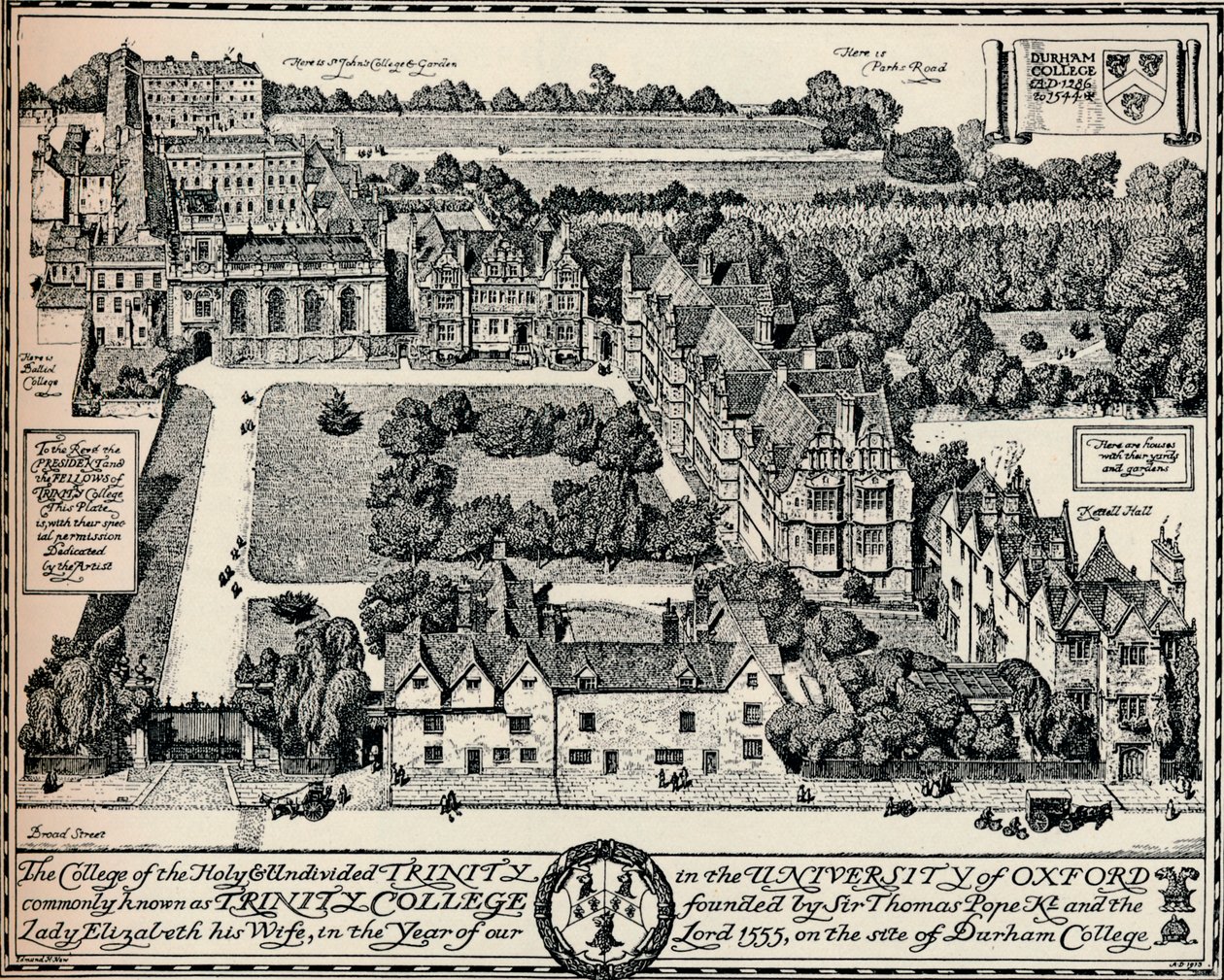 Trinity College, Oxford, 1905 de Edmund Hort New