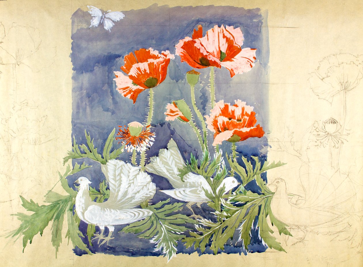 Paz c1920 (guache no papel) de Edmund Hunter