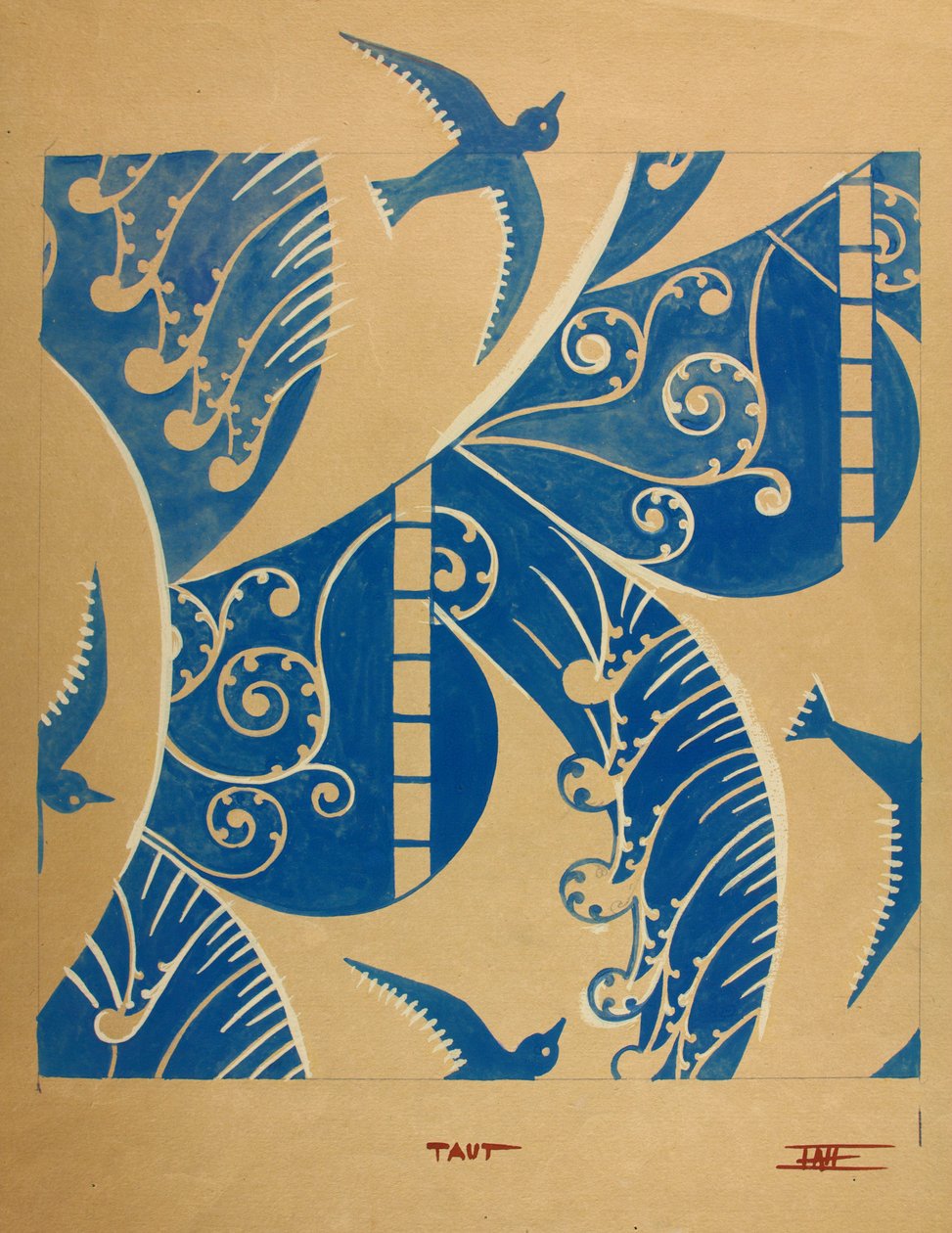 Taut, c.1930 (gouache sobre papel) de Edmund Hunter