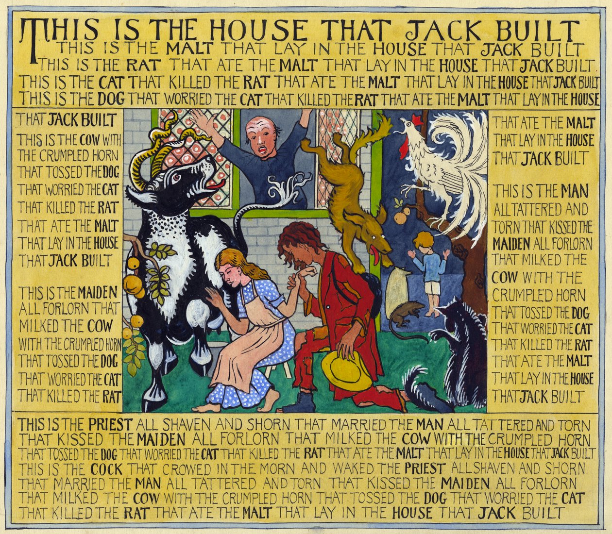 A casa que Jack construiu, c.1935 (gouache sobre papel) de Edmund Hunter