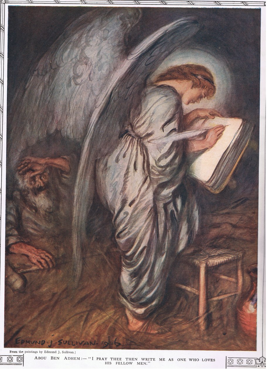 Abou Ben Adhem e o anjo, do &39;Bibby Annual&39; publicado em 1917 de Edmund Joseph Sullivan