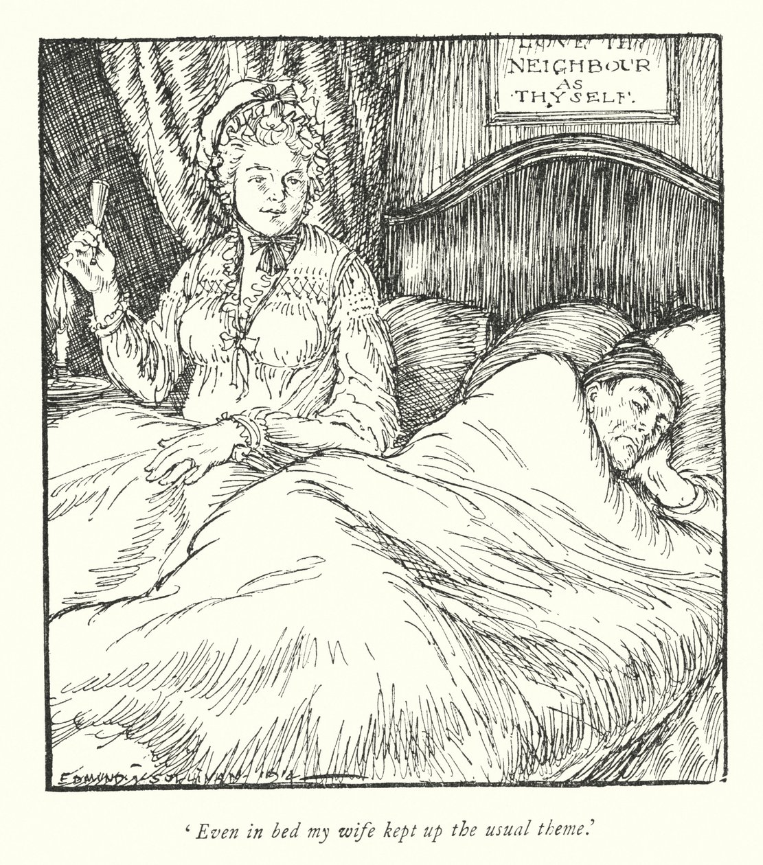 Ilustração para The Vicar of Wakefield de Oliver Goldsmith (litho) de Edmund Joseph Sullivan