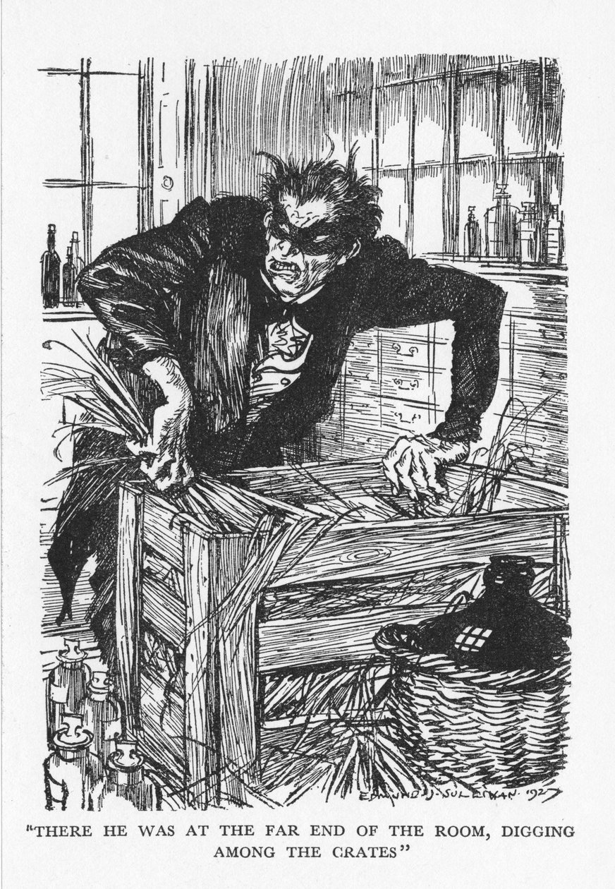 Cena do Estranho Caso do Dr. Jekyll e Mr Hyde por Robert Louis Stevenson, 1927 de Edmund Joseph Sullivan