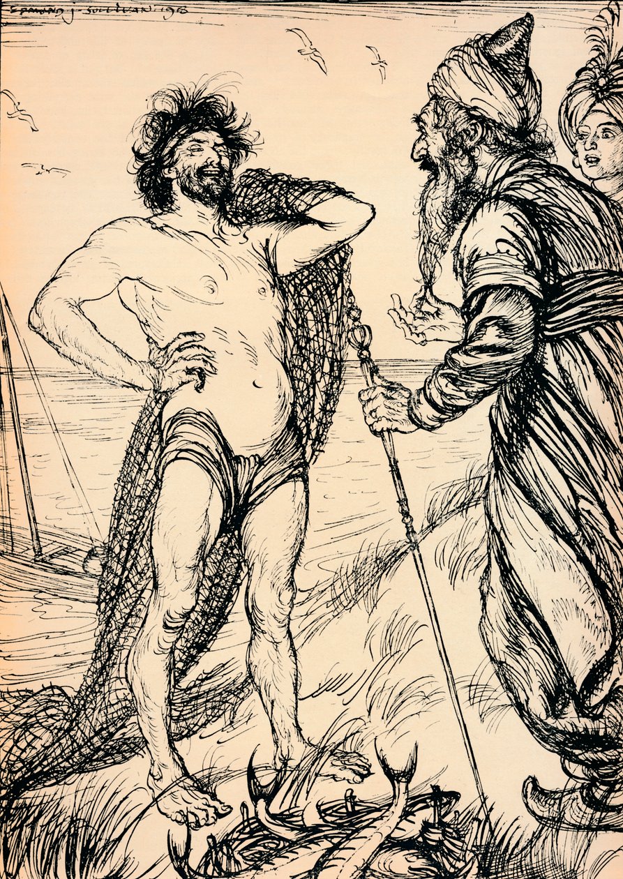 O homem feliz encontrado, 1918, 1918 de Edmund Joseph Sullivan