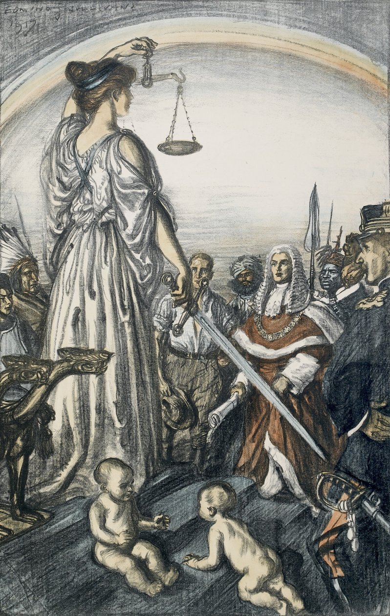 O reino da justiça, 1917 (litografia) de Edmund Joseph Sullivan
