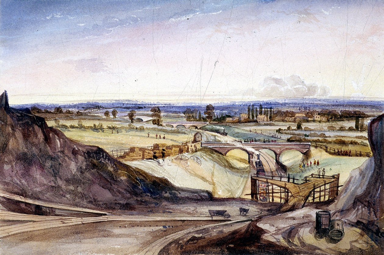 Vista geral de Hampstead, Londres, 1837 de Edmund Marks
