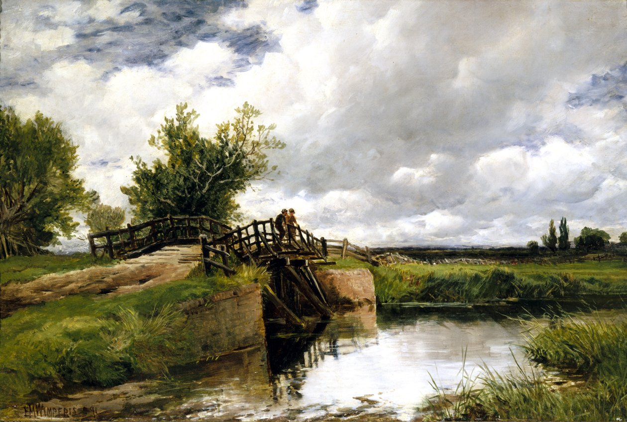 Ponte Negra no Ouse, 1891 de Edmund Morison Wimperis
